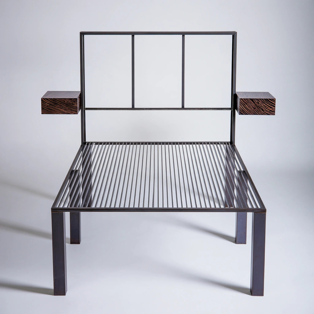Bedframe van metaal, kleur zwart