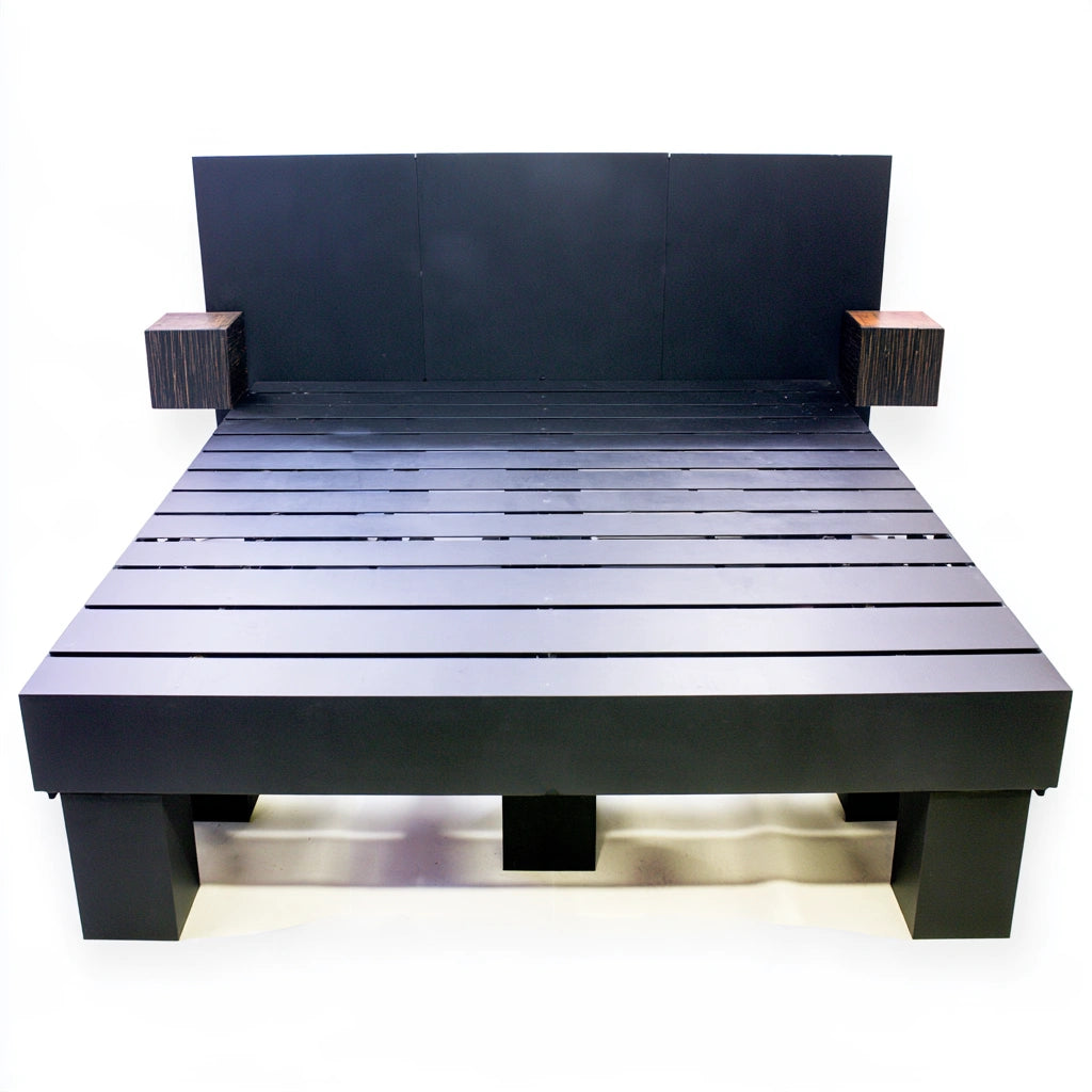Bedframe van metaal, kleur zwart