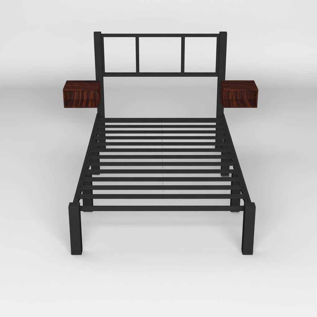 Bedframe van metaal, kleur zwart