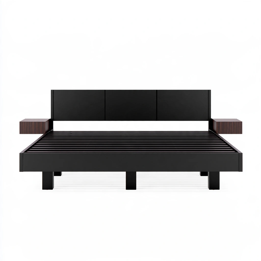 Bedframe van metaal, kleur zwart