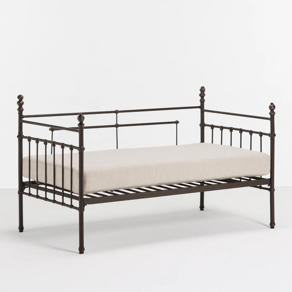 Bedframe van metaal, kleur zwart