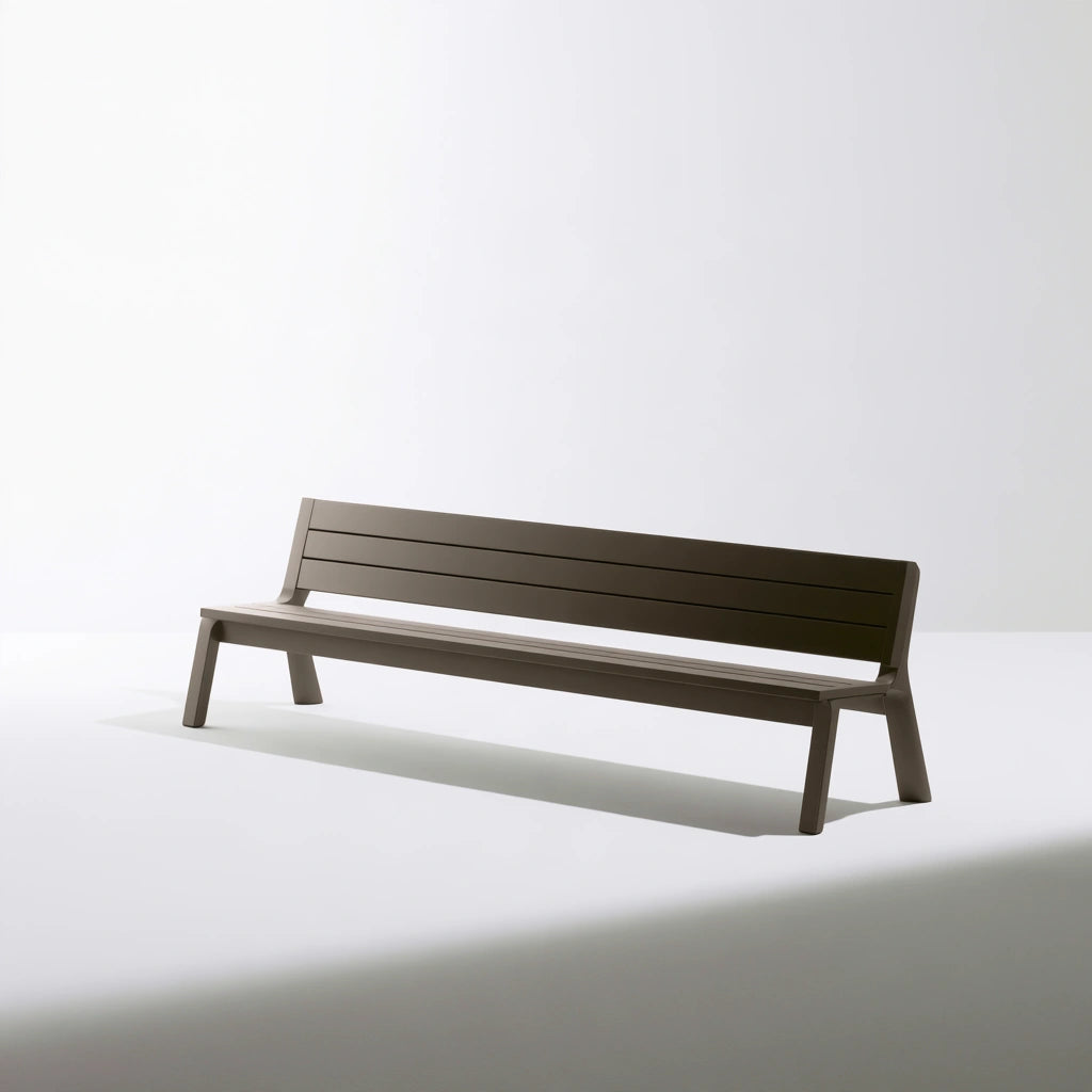 Natural wood storage bench by MirrorandMist in a warm brown finish, shown from a high-angle studio shot.